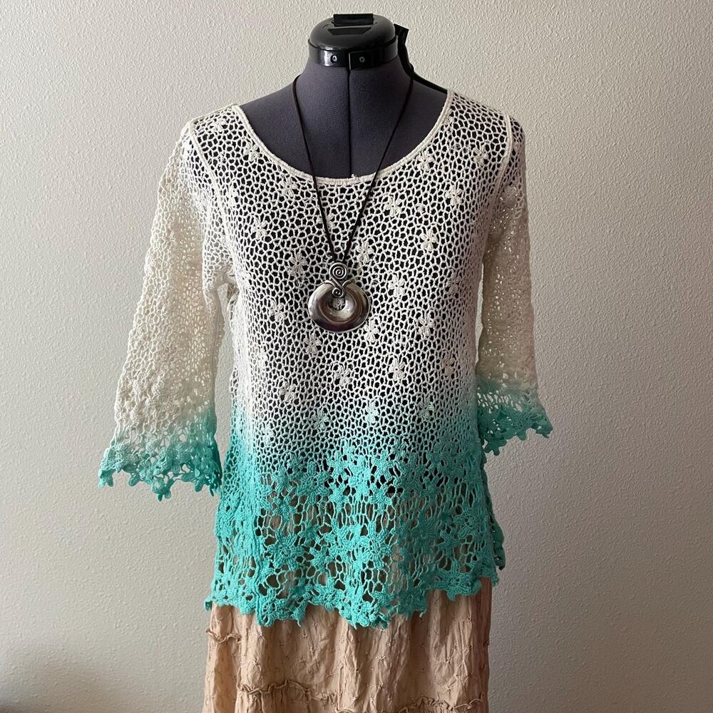 Y2K vintage 2000s crochet ombre fairy siren mermaid top